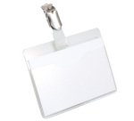 Portanome a tasca aperta - clip in metallo - 6 x 9 cm - trasparente - Durable - conf. 25 pezzi