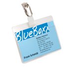 Portanome a tasca aperta - clip in metallo - 6 x 9 cm - trasparente - Durable - conf. 25 pezzi