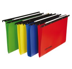 Cartella sospesa Cartesio PP - cassetto - PPL - interasse 39,5 cm - fondo V - 37 x 25 cm - colori assortiti - Bertesi