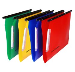 Cartella sospesa Cartesio PP - armadio - PPL - interasse 33 cm - fondo V - 32,6 x 28 cm - colori assortiti - Bertesi