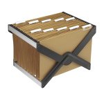 Supporto per cartelle sospese Luxor - con 10 cartelle interasse 39 cm - 41 x 27,5 x 32 cm - avana - Bertesi