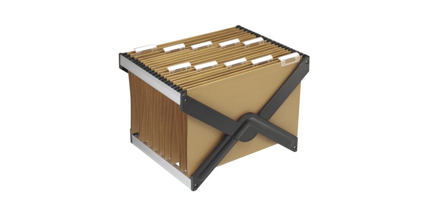 Supporto per cartelle sospese Luxor - con 10 cartelle interasse 39 cm - 41 x 27,5 x 32 cm - avana - Bertesi