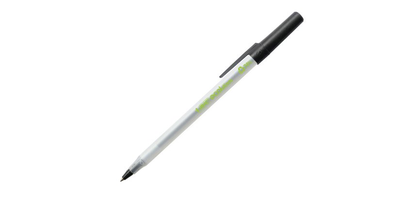 Penna a sfera a scatto con cappuccio ECOlutions - punta 1,0mm - nero  - Bic  - conf. 60 pezzi