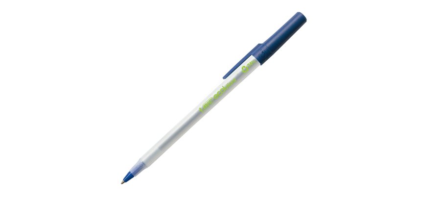 Penna a sfera a scatto con cappuccio ECOlutions - punta 1,0mm - blu  - Bic - conf. 60 pezzi
