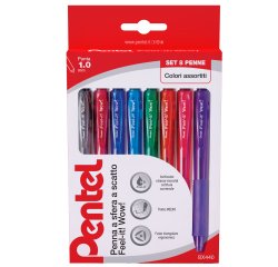 Penna a sfera a scatto Feel It Wow!-  punta 1,0 mm - 8 colori - Pentel - astuccio 8 penne