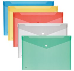 Buste con bottone - PPL - 33,5x23,5 cm - colori assortiti - Lebez - conf. 5 pezzi
