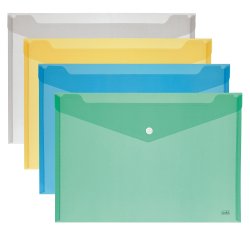 Busta con bottone - formato orizzontale - 15,5x11,5 cm - colori assortiti - Lebez