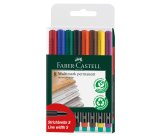 Pennarello Multimark universale permanente con gomma - punta superfine 0,4mm - astuccio 8 colori - Faber-Castell