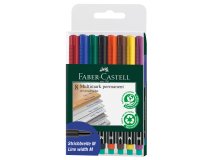 Pennarello Multimark universale permanente con gomma - punta media 1,0mm - astuccio 8 colori - Faber-Castell