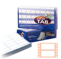 Etichette adesive a modulo continuo TAB 1 - in carta - corsia singola - permanenti - 100 x 36,2 mm - 8 et/fg - 500 fogli - bianco - Tico