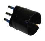 Adattatore semplice - spina 2P+T 16 A - presa schuko 16 A - nero - MKC