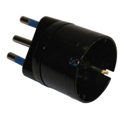 Adattatore semplice - spina 2P+T 16 A - presa schuko 16 A - nero - MKC