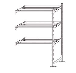Scaffale Rang'Eco 300 - modulo aggiunta - 3 ripiani - portata ripiano 300 kg - 100 x 60 x 200 cm - acciaio - grigio/blu - Paperflow