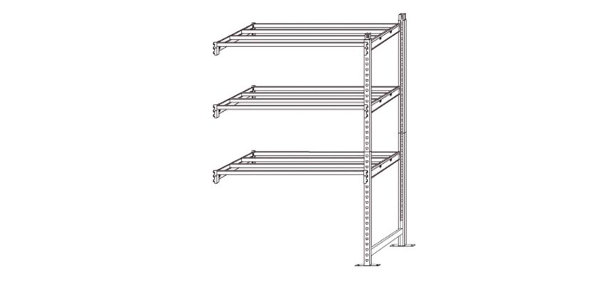 Scaffale Rang'Eco 300 - modulo aggiunta - 3 ripiani - portata ripiano 300 kg - 100 x 60 x 200 cm - acciaio - grigio/blu - Paperflow