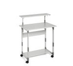 Pc Workstation System 80 VH - con ruote - 3 ripiani - 80 x 56,4 x 92/122 cm - grigio - Durable
