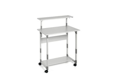 Pc Workstation System 80 VH - con ruote - 3 ripiani - 80 x 56,4 x 92/122 cm - grigio - Durable