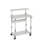 Pc Workstation System 80 VH - con ruote - 3 ripiani - 80 x 56,4 x 92/122 cm - grigio - Durable