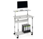 Pc Workstation System 80 VH - con ruote - 3 ripiani - 80 x 56,4 x 92/122 cm - grigio - Durable