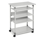 Pc Workstation System 75 VH - con ruote - 5 ripiani - 75 x 53,4 x 95/125 cm - grigio - Durable