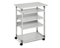 Pc Workstation System 75 VH - con ruote - 5 ripiani - 75 x 53,4 x 95/125 cm - grigio - Durable