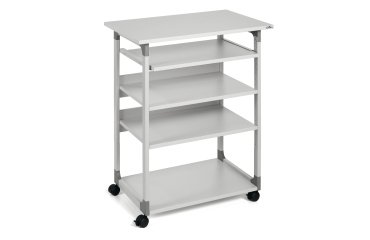 Pc Workstation System 75 VH - con ruote - 5 ripiani - 75 x 53,4 x 95/125 cm - grigio - Durable
