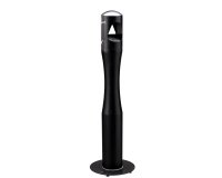 Posacenere da terra - a colonna - diametro 13 cm - H 101 cm - base 29 cm - inox nero - Medial