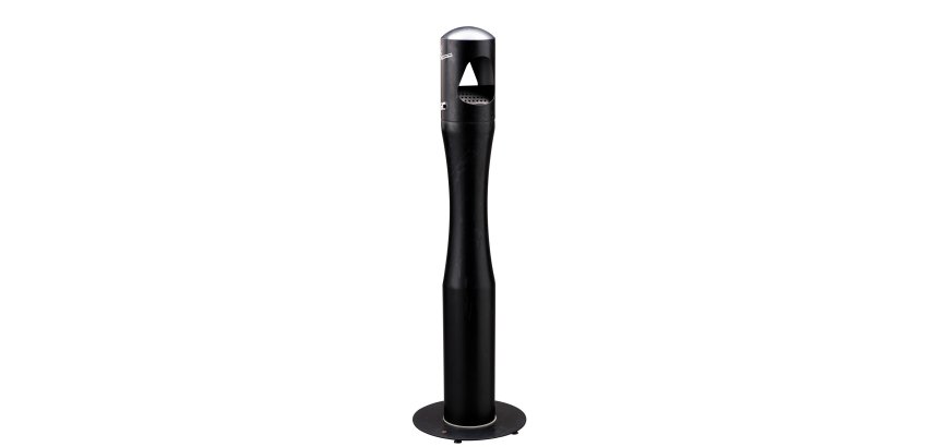 Posacenere da terra - a colonna - diametro 13 cm - H 101 cm - base 29 cm - inox nero - Medial