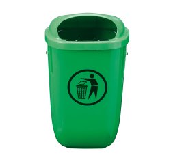 Cestino gettacarte Classic - da esterni - 40,4 x 34,8 x 74,5 cm - 50 L - verde - Medial
