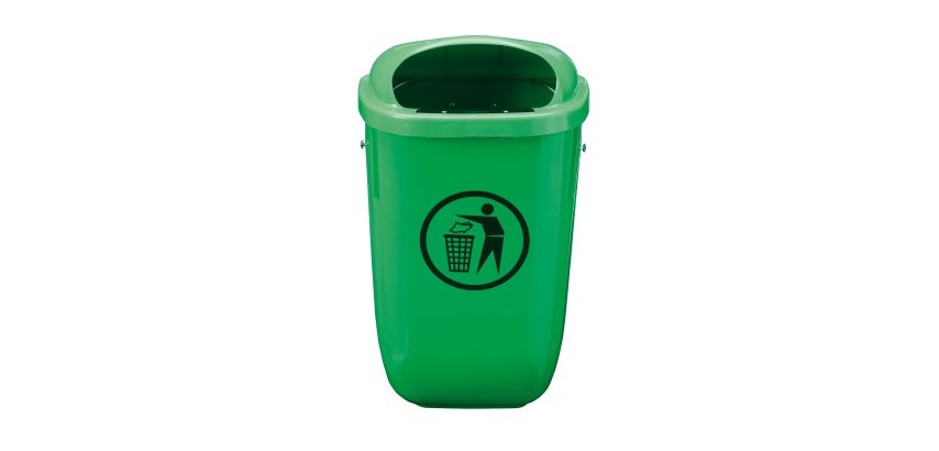 Cestino gettacarte Classic - da esterni - 40,4 x 34,8 x 74,5 cm - 50 L - PP - verde - Medial