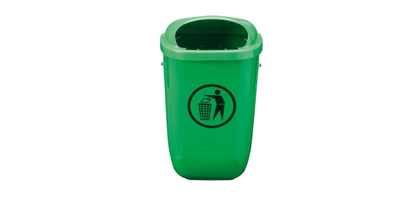 Cestino gettacarte Classic - da esterni - 40,4 x 34,8 x 74,5 cm - 50 L - PP - verde - Medial