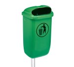Cestino gettacarte Classic - da esterni - 40,4 x 34,8 x 74,5 cm - 50 L - PP - verde - Medial