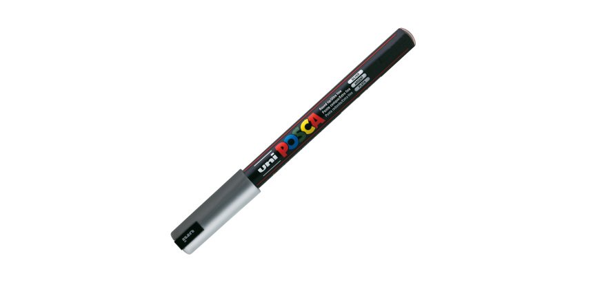Marcatore a base d'acqua Uni Posca Pen PC1M - punta extra fine 0,7mm - argento  - Uni Mitsubishi