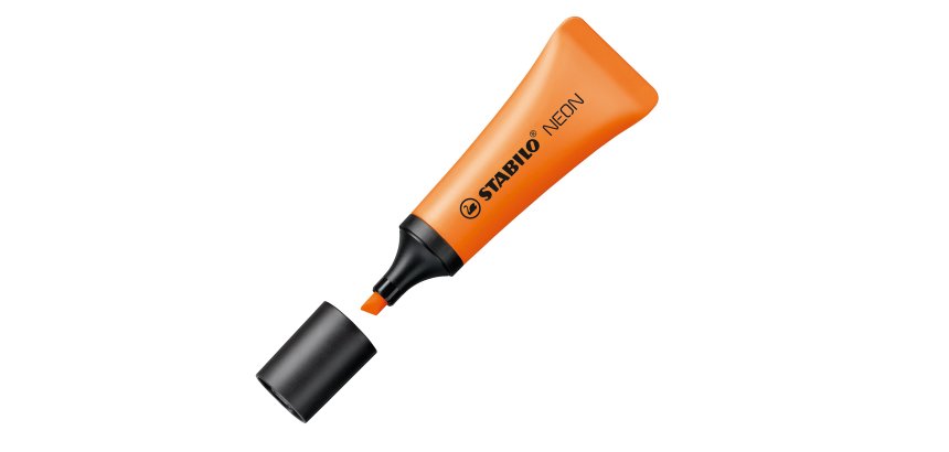 Evidenziatore stabilo Neon - punta a scalpello - tratto da 2,0-5,0mm - colore arancio  - Stabilo