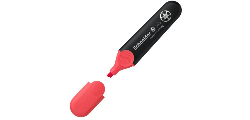 Evidenziatore Job - punta a scalpello - tratto da 1,0-5,0mm - colore rosso - Schneider