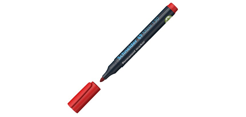 Marcatore permanente Maxx 130 - punta conica - Tratto 1,00-3,00mm - rosso - Schneider