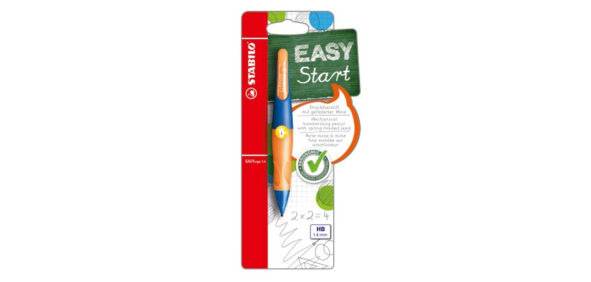 Portamine Easyergo - 1,4mm + 3 mine - per mancini - fusto arancio/blu - Stabilo