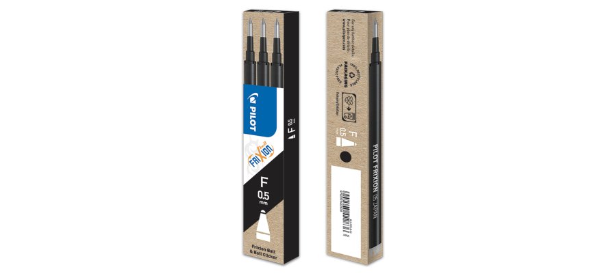Refill sfera a scatto Frixionball Clicker - punta 0,5mm - nero - Pilot - conf. 3 pezzi