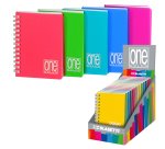 Miniquaderno One Color PP - A6 - 1 rigo - 80 fogli - 80 gr -  c/fori - spiralato - Blasetti - expo 14 pezzi