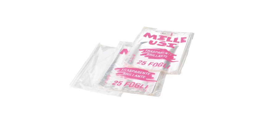 Fogli Cellophane - 100 x 130 cm - 30 micron - trasparente  - PNP - conf. 25 pezzi