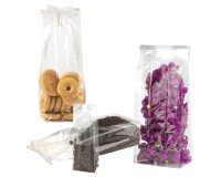 Buste Crystal - con fondo quadro - 8 x 24 + 4 cm - 40 micron - trasparenti - PNP - conf. 100 pezzi