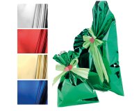 Busta regalo - senza patella adesiva - 20 x 35 cm - 30 micron - PPL - metal lucido - blu - PNP - conf. 50 pezzi