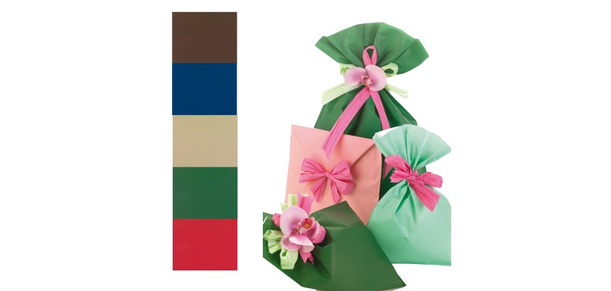Busta regalo Mat Pearly A - 40 x 65 cm - 40 micron - PPL - assortimento 5 colori classici - PNP - conf. 50 pezzi