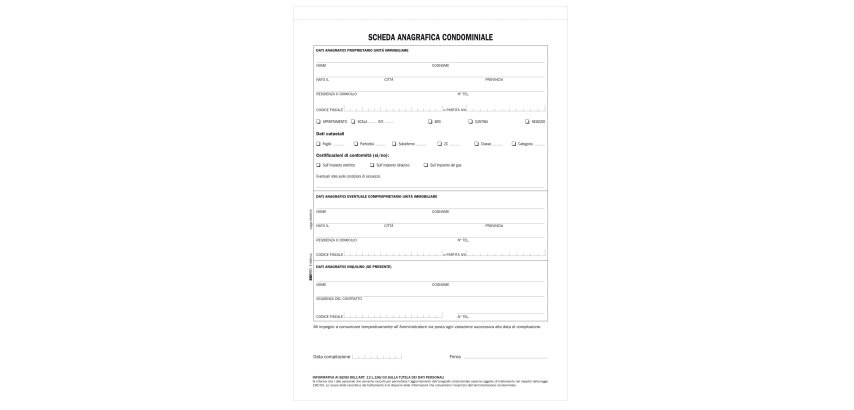 Modello richiesta dati anagrafici proprietario/affittuario - 2 copie - A4 - 29 x 21cm - Edipro