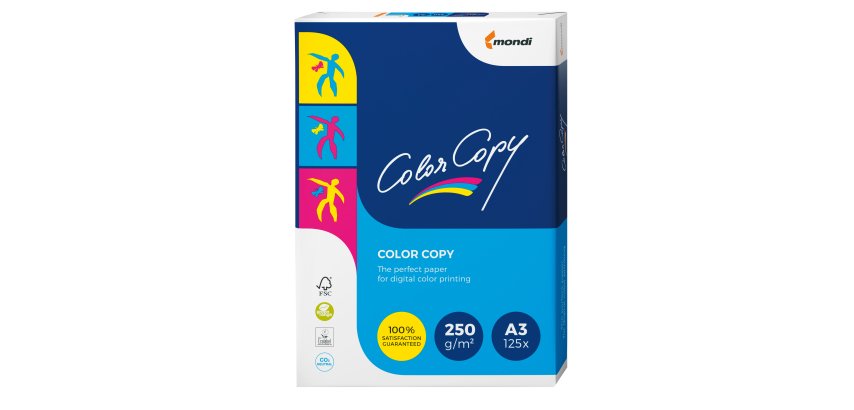 Carta Color Copy - A3 - 250 gr - bianco - Mondi - conf. 125 fogli