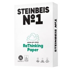Carta bianca STEINBEIS N.1 - A4 - 80gr - risma da 500 fogli – 100% riciclata - ordine drop max 25 risme