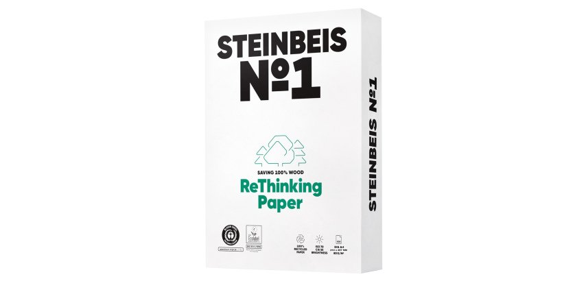 Carta bianca STEINBEIS N.1 - A4 - 80 gr - risma da 500 fogli – 100% riciclata - ordine drop max 25 risme