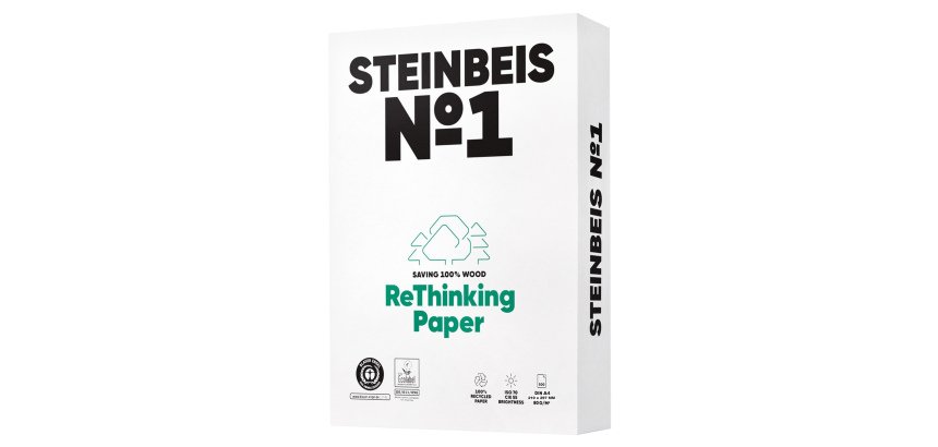 Carta bianca STEINBEIS N.1 - A4 - 80 gr - risma da 500 fogli – 100% riciclata - ordine drop max 25 risme