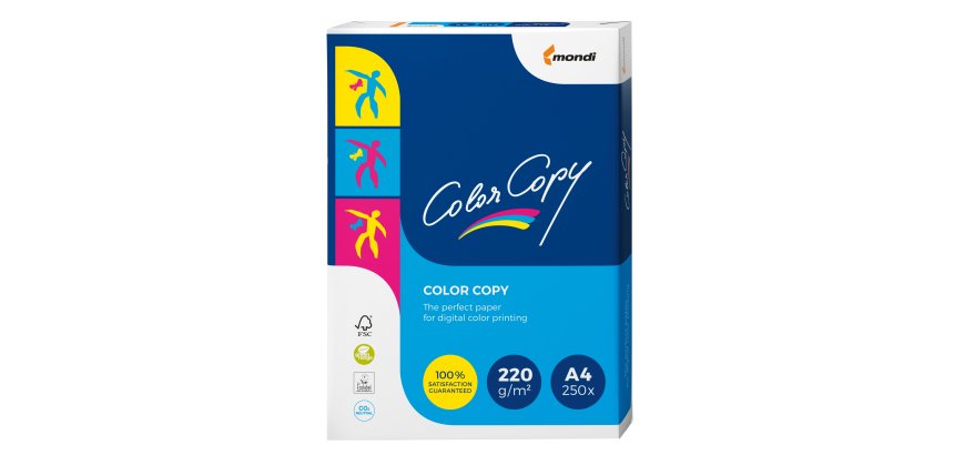Carta Color Copy - A4 - 220 gr - bianco - Mondi - conf. 250 fogli