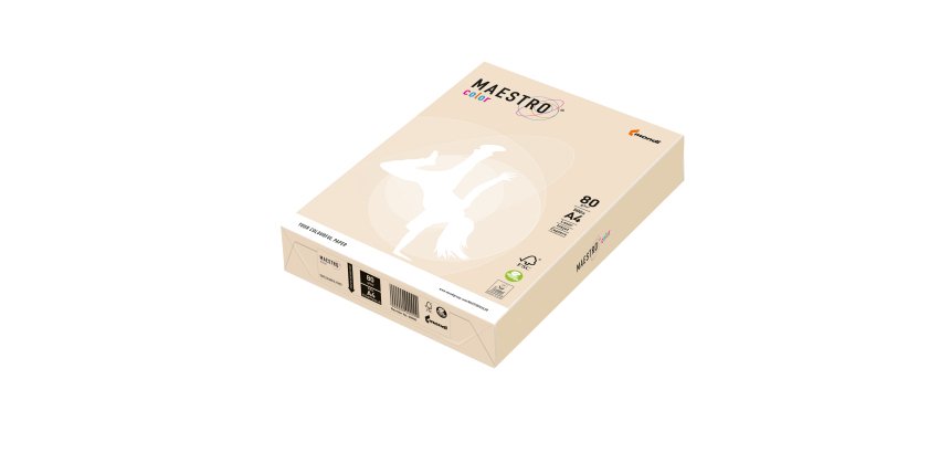Carta Maestro Color - A4 - 80 gr - avorio/crema tenue CR20 - Mondi - conf. 500 fogli