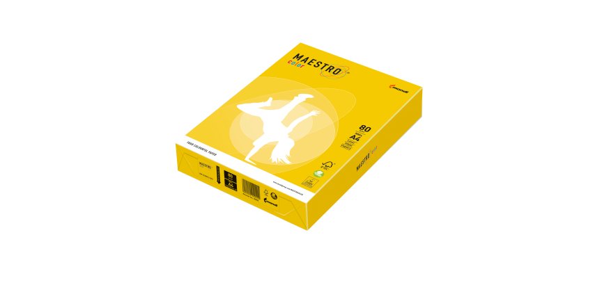 Carta Maestro Color - A4 - 80 gr - giallo forte IG50 - Mondi - conf. 500 fogli